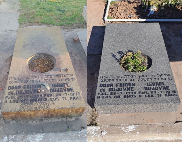 Special grave cleaning with acid