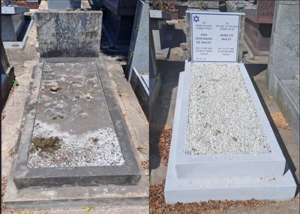 Garden refurbishment and installation of a double acrylic headstone
